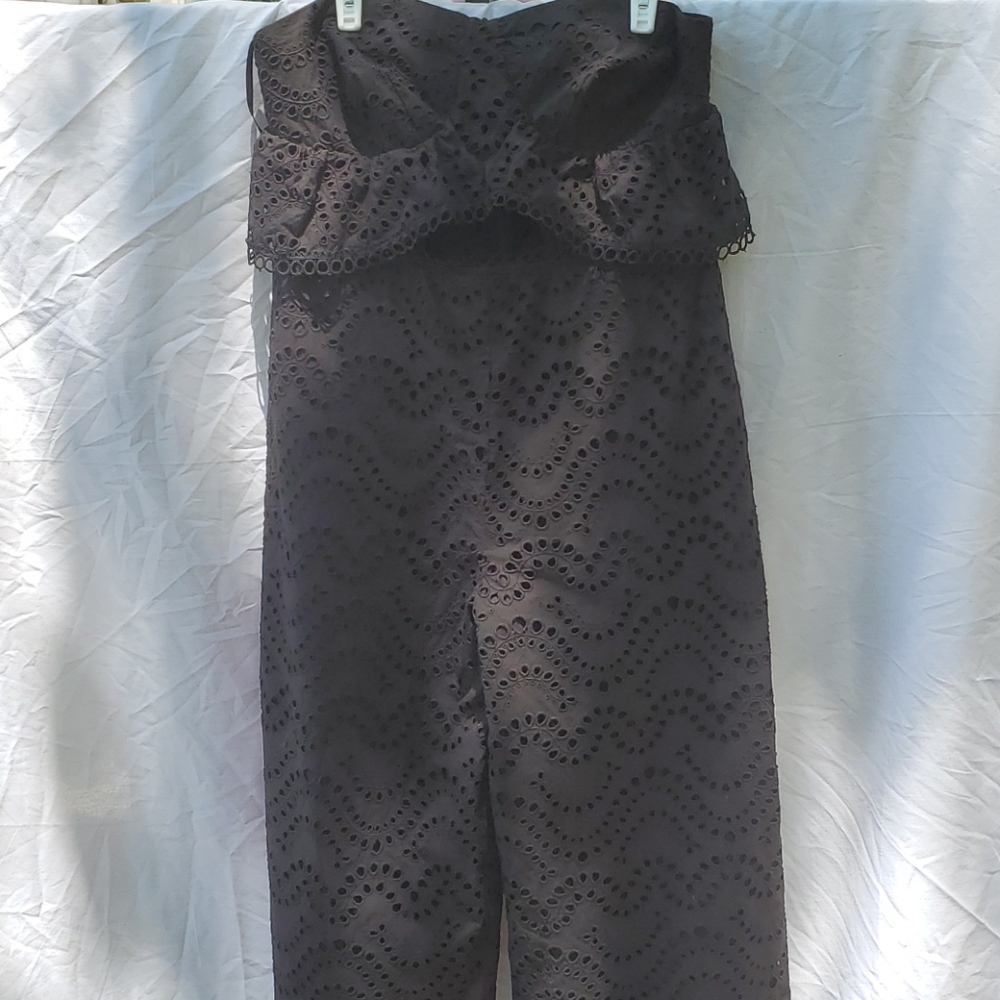 Topshop black strapless romper size 12 nwot.